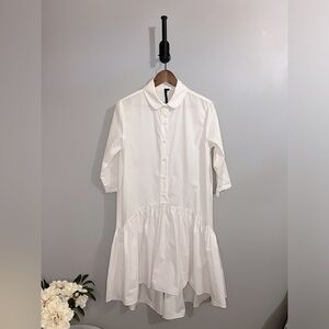 TOPSHOP Button up white dress